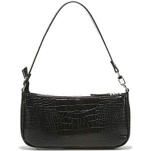 Retro Classic Clutch Shoulder Tote HandBag w Zipper Closure for Women Crocodile